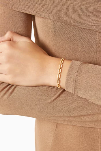 Crystal Link Bracelet in 14kt Gold-plated Silver