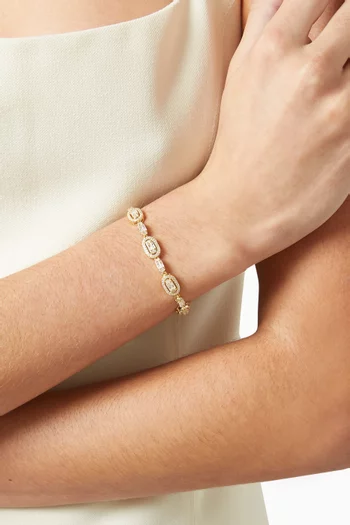 Crystal Bracelet in Gold-plated Metal