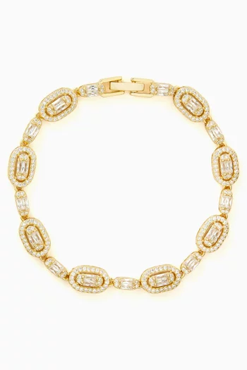 Crystal Bracelet in Gold-plated Metal
