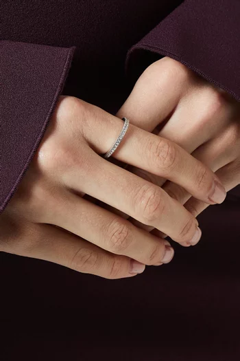 خاتم مرصع بكريستال فضة إسترلينية