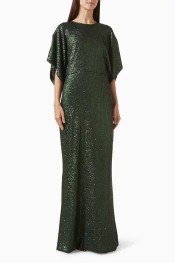 Reverse Obie Sequin-embellished Gown