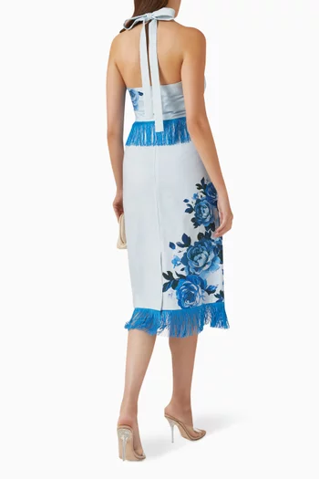 بلوزة تيلي بشرّابات مزيج كتان