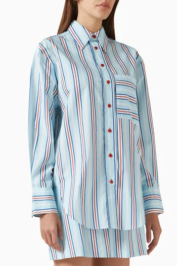 قميص بادي بقصة فضفاضة قطن بوبلين