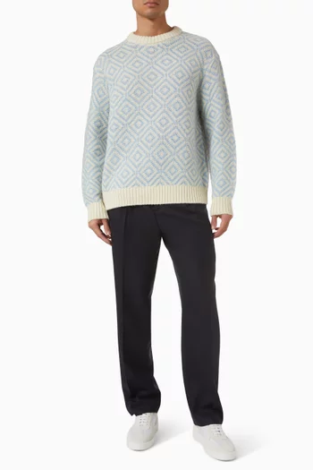 سترة منسوجة بنقشة مزيج صوف