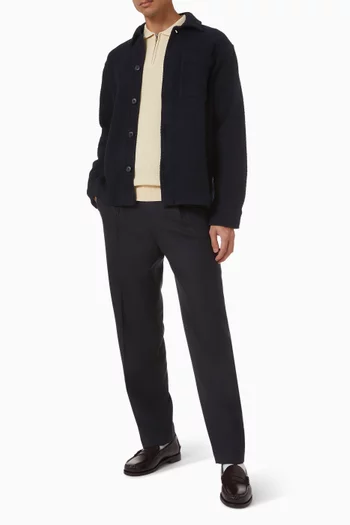 بنطال بقصة فضفاضة مزيج صوف