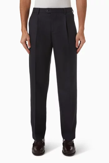 بنطال بقصة فضفاضة مزيج صوف