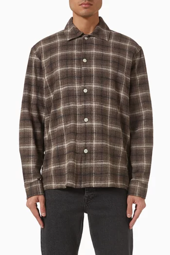 Checked Overshirt in Cotton