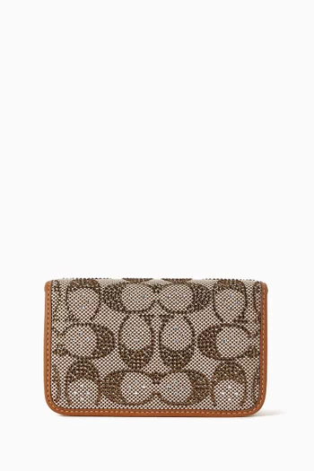 Essential Slim Card Case in Crystal Signature Jacquard