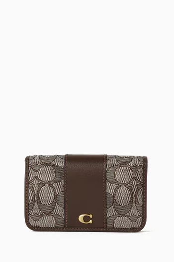 Essential Slim Card Case in Signature Jacquard