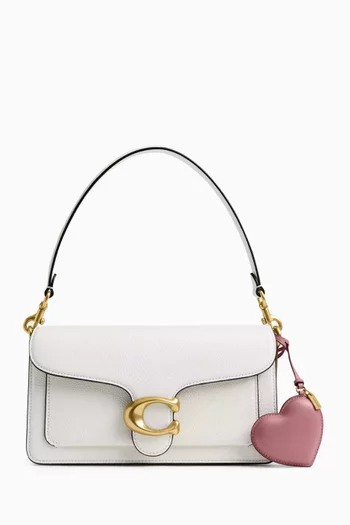 Puffy Heart Bag Charm in Leather