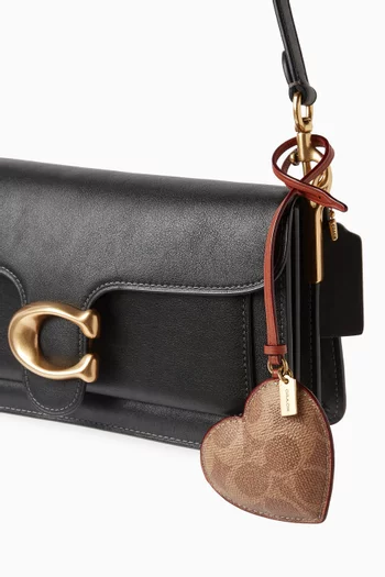 Puffy Heart Bag Charm in Signature Jacquard