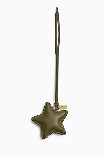 Puffy Star Bag Charm in Leather