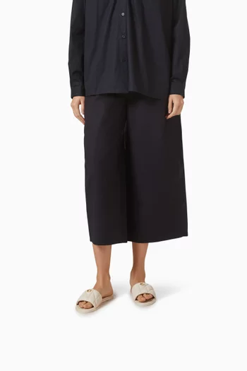 Holly Quilted Flat Sandals in Leather