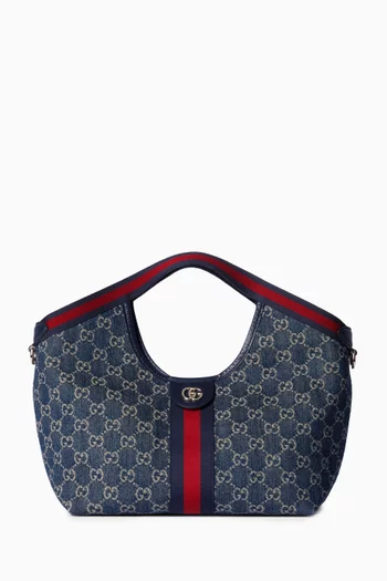 حقيبة يد جيجليو صغيرة دينم بشعار GG