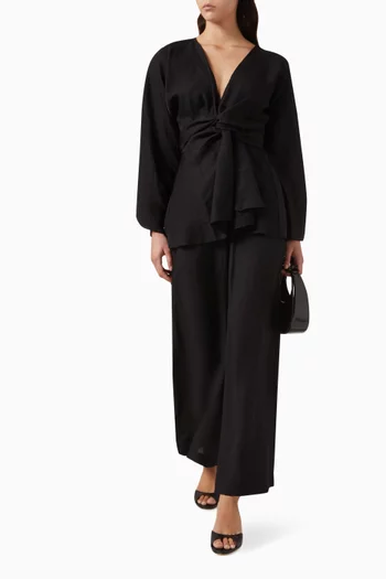 بنطال يارا بقصة ساق واسعة