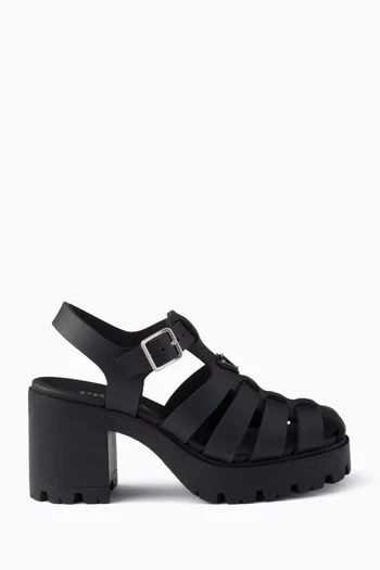 Platform Sandals in Rubber
