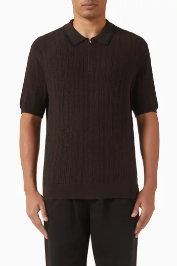 تي شيرت بولو باري بسحّاب قطن وكشمير