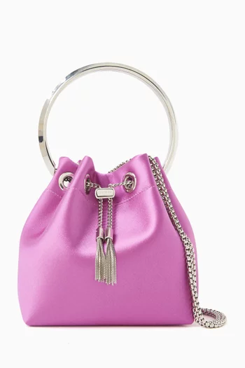 Bon Bon Crystal-handle Handbag in Satin