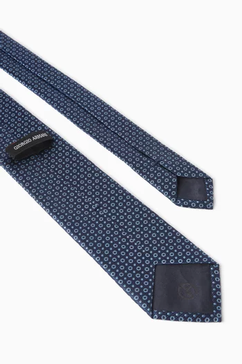 Micro Dot Jacquard Tie in Silk