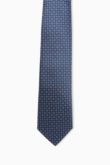 Micro Dot Jacquard Tie in Silk