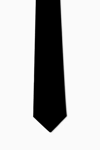 GA Logo Jacquard Tie in Silk