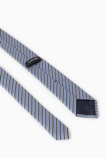 Geometric Jacquard Motif Tie in Silk