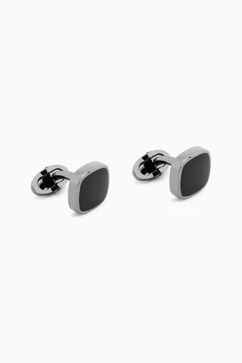 Enamel Cufflinks in Sterling Silver