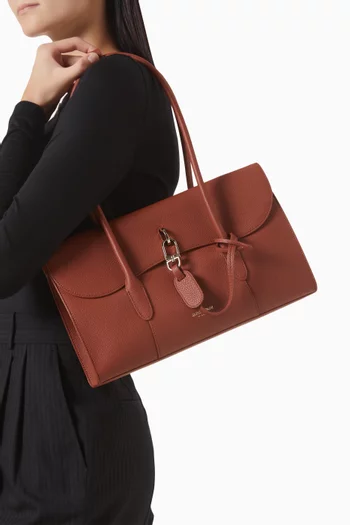 حقيبة كتف مستطيلة جلد