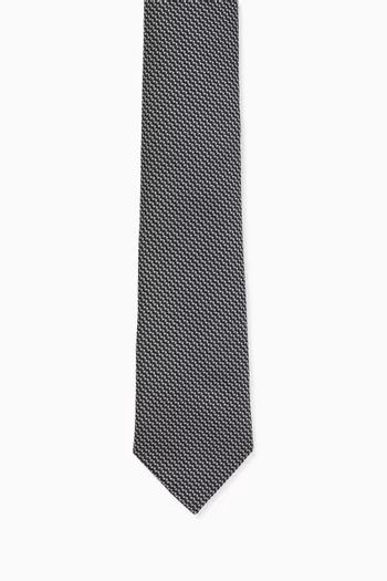 Micro Design Jacquard Tie in Silk