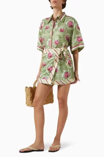 قميص بيني مزين بنقشة