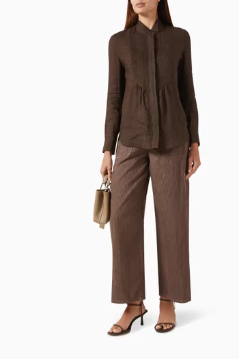 Button-up Shirt in Linen-blend