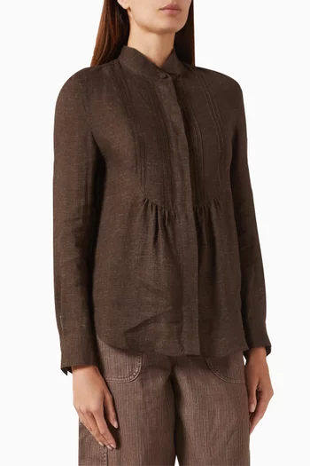 Button-up Shirt in Linen-blend