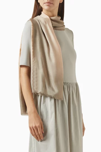 Gradient Print Scarf in Cashmere-blend