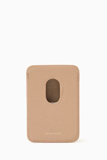 Phone & Card Holder in Grained Leather