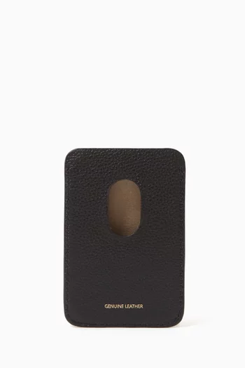 Phone & Card Holder in Grained Leather