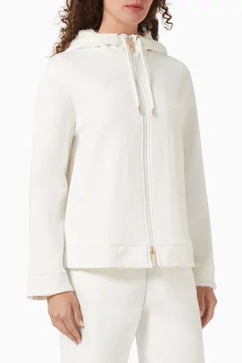 كنزة بغطاء رأس جيرسيه مزدوج