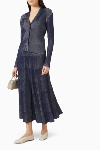 تنورة بنقشة مخططة نسيج بغرزة ستوكينيت