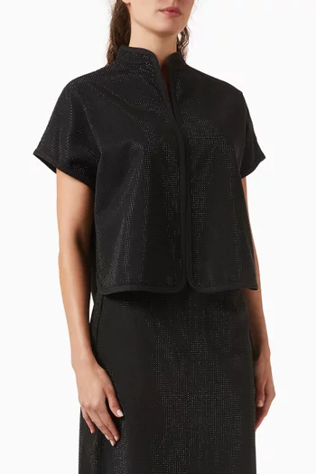 بلوزة مطرز بحلي معدنية