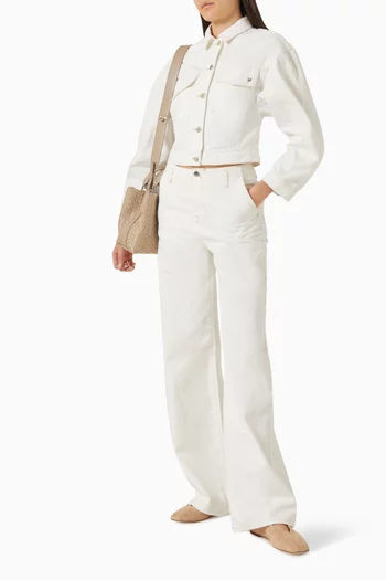 No-waistband Wide-leg Jeans in Denim