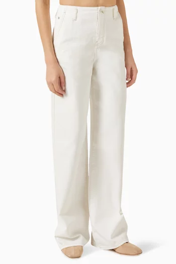 No-waistband Wide-leg Jeans in Denim