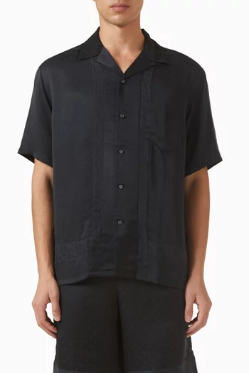 قميص بياقة بولينغ مزيج تينسيل