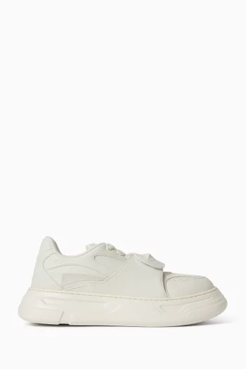 Chunky Velcro Detail Sneakers in Leather