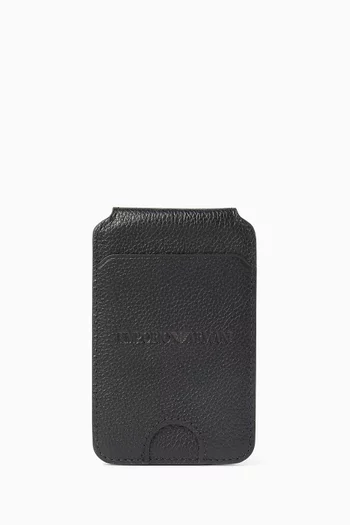 Logo Money Clip in Tumbled Leather