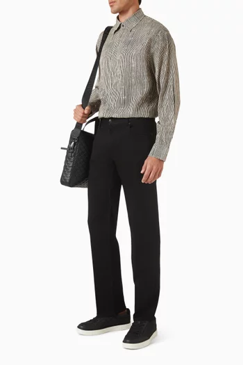 قميص بخطوط رأسية مزيج لايوسيل