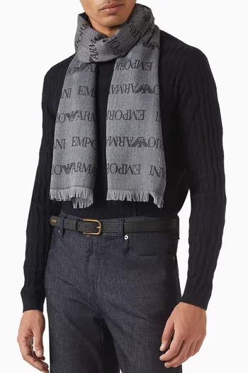 EA Logo Scarf in Wool