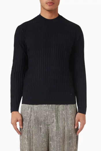 سترة محاكة بنقشة دياموند فانسي صوف