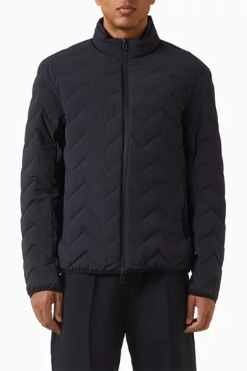 Water Repellent Chevron Quilted Down Jacket