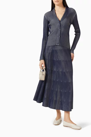 Striped Cardigan in Stockinette-knit