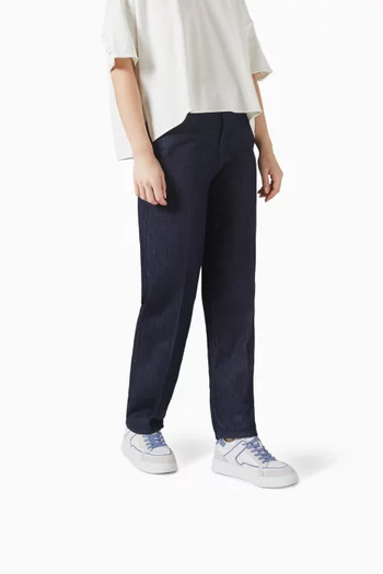 Logo Sneakers in Suede & Leather