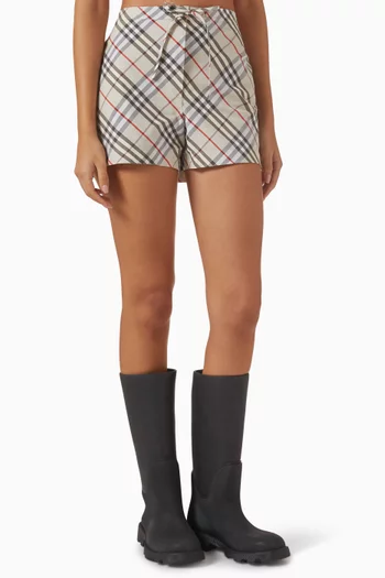 Check Shorts in Poplin